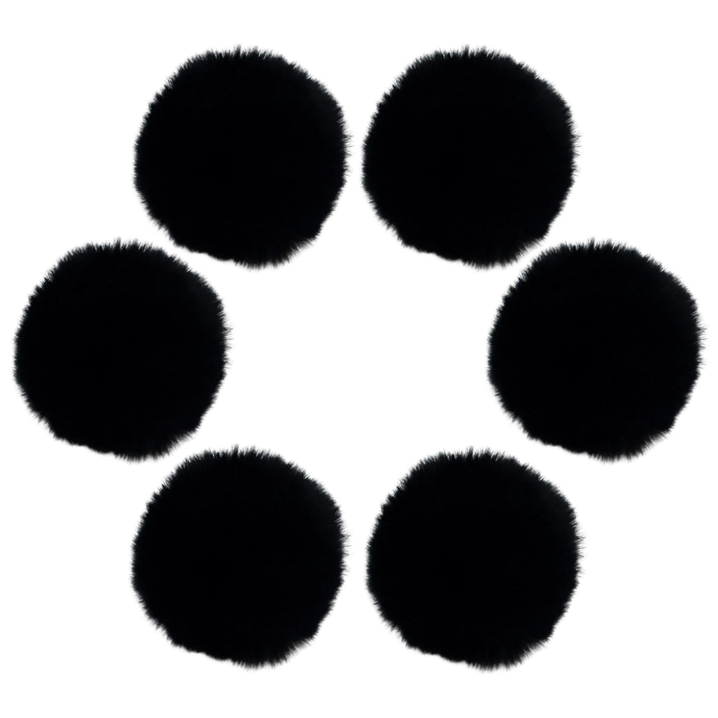 7.5cm Faux Rabbit Fur Ball for DIY Crafts, Keychains, and Decorations, 6-Pack
