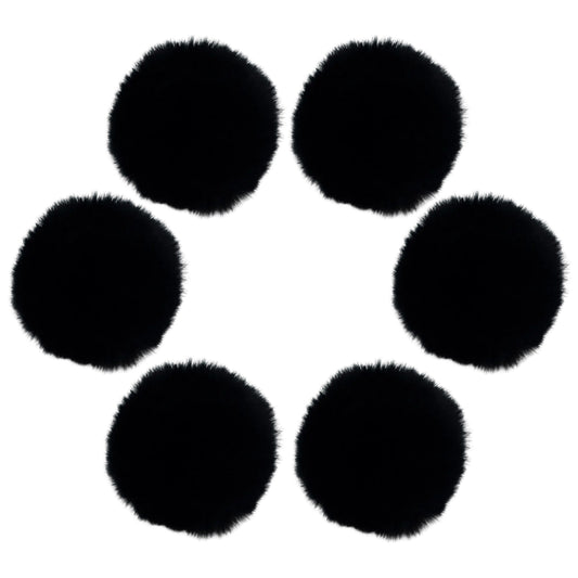 7.5cm Faux Rabbit Fur Ball for DIY Crafts, Keychains, and Decorations, 6-Pack