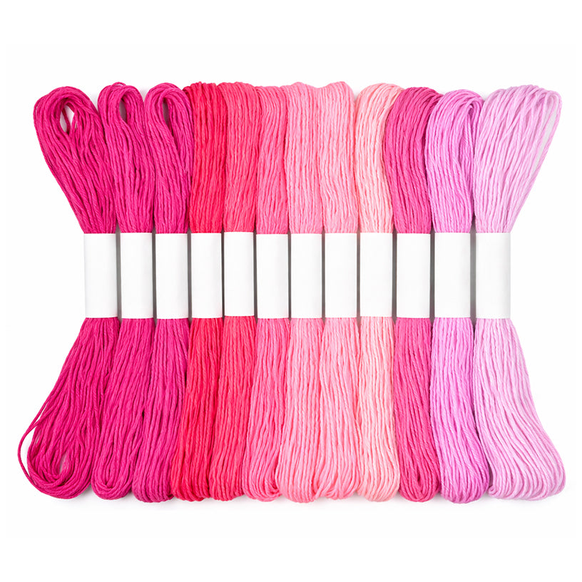 Premium Cotton Embroidery Floss Skeins for Cross Stitch Sewing and Bracelet Making, Pack of 12