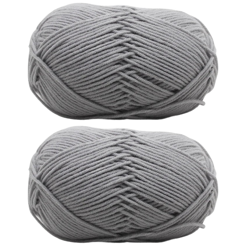 Milk Cotton Yarn 2mm Medium 4 Ply for Crochet Knitting and DIY Crafts, 50 Grams/1.76oz 140 yards, Pack of 2