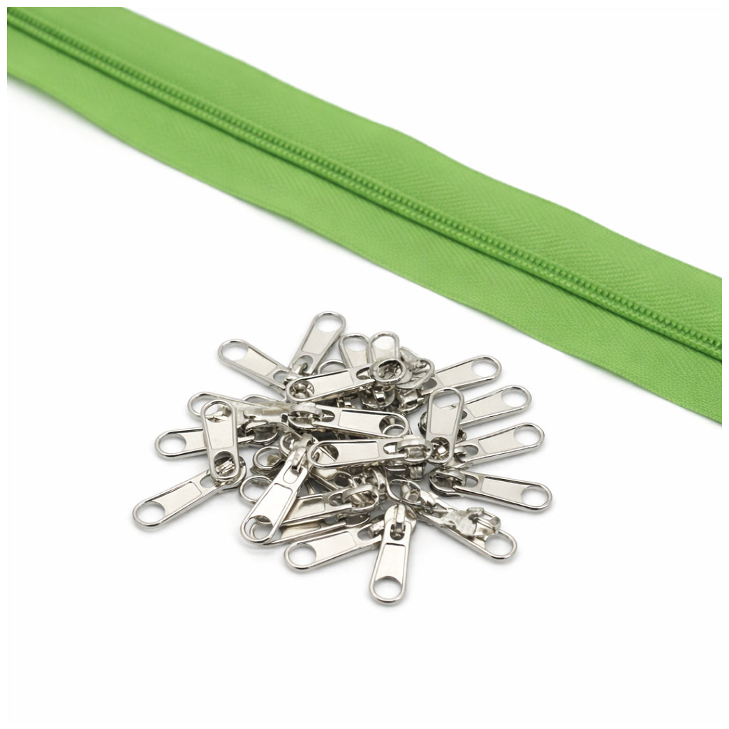 10 Yard Nylon Coil Zipper Roll with 25 Sliders Bulk Sewing Zippers for Bags Clothing Cushions and DIY Crafts