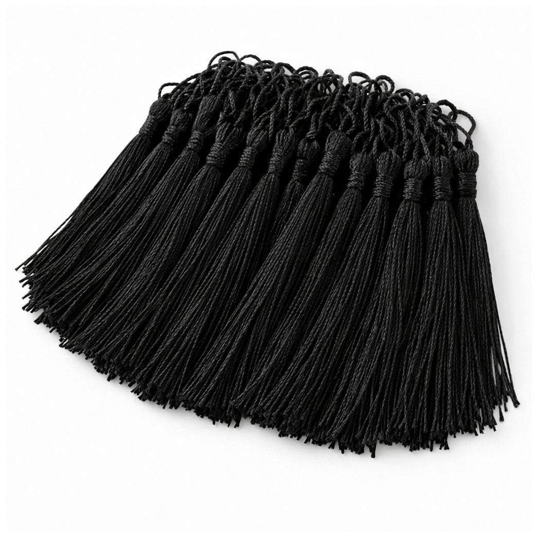 Mini Tassels with Loops 5 Inch Polyester Silky Tassels for Bookmarks and Crafts, Pack of 120