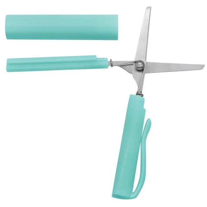 Compact Folding Pen Scissors with Cover for School, Travel, Scrapbooking, and DIY Crafts