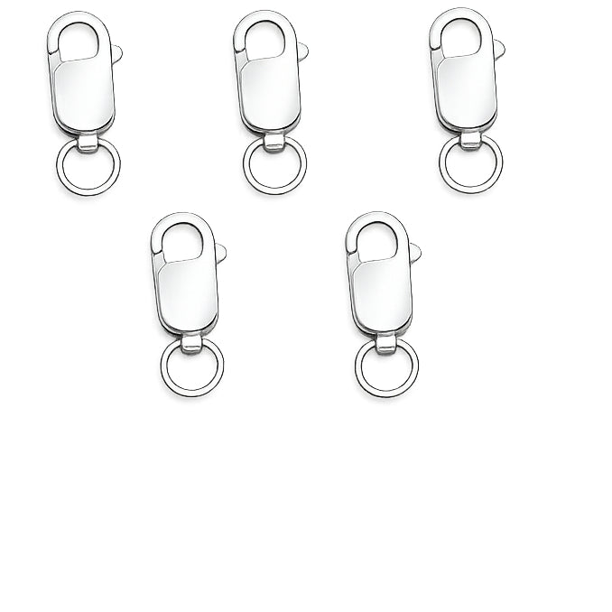 18K Gold Rectangle Lobster Claw Clasps with Jump Rings for DIY Jewelry Making, Hypoallergenic Nickel Free
