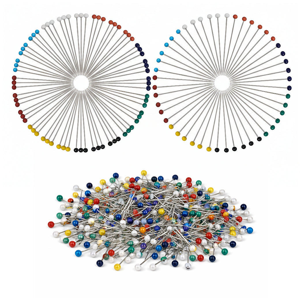 1.5 Inch Sewing Pins with Colored Glass Ball Heads for Fabric Quilting Dressmaking Jewelry DIY Crafts