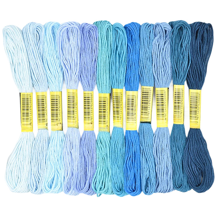 12 Skeins Embroidery Floss 6 Ply Polyester Variegated Threads 105 Yards for Cross Stitch Bracelet Knitting Craft