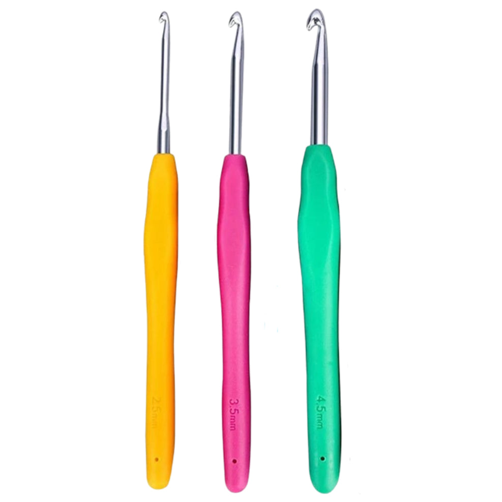 Crochet Hook 3 Sizes Set for DIY Yarn Projects, Knitting Gloves, Hats, Bags, and More