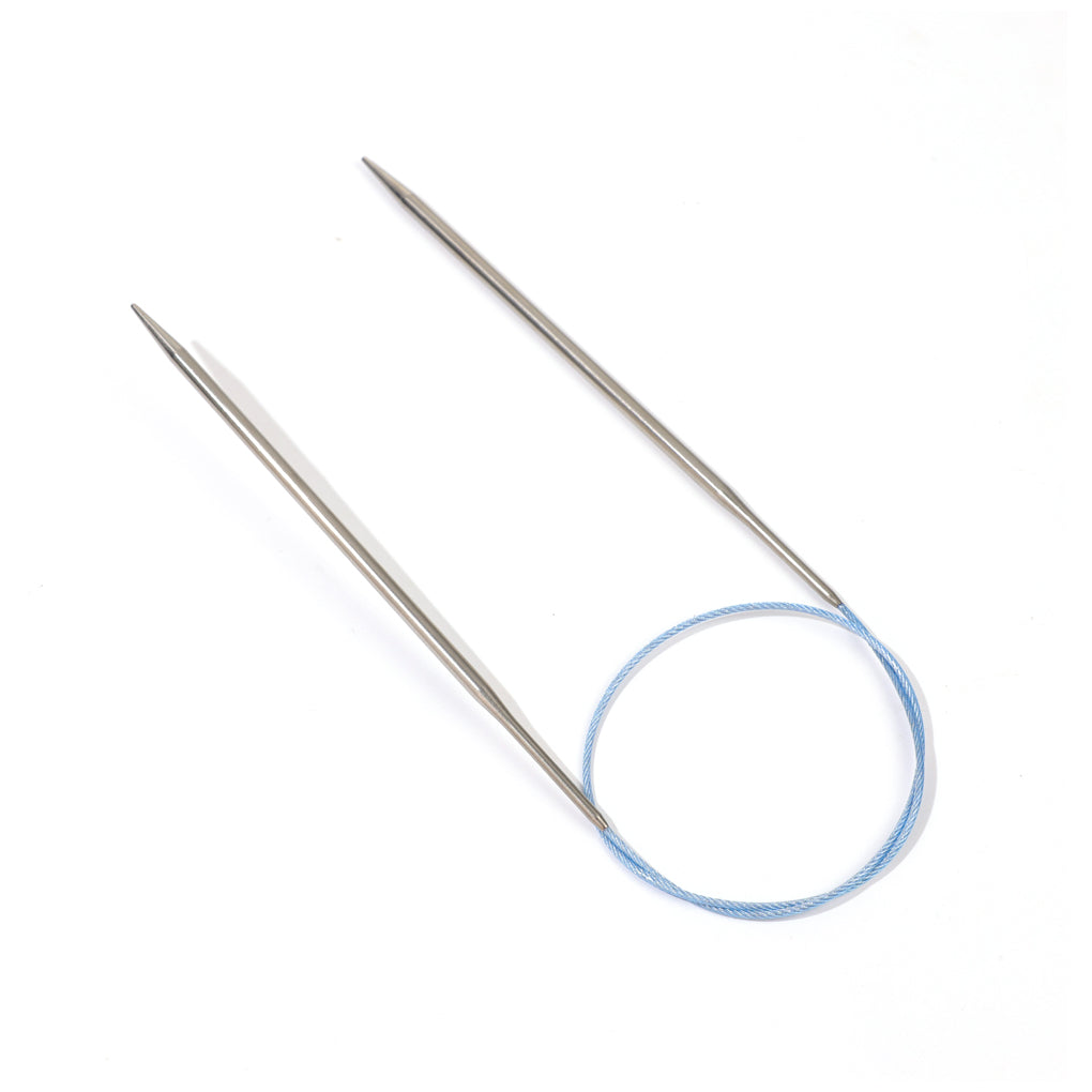 24 Inch Stainless Steel Circular Knitting Needle Size US 6 (4mm) with Flexible Red Cable