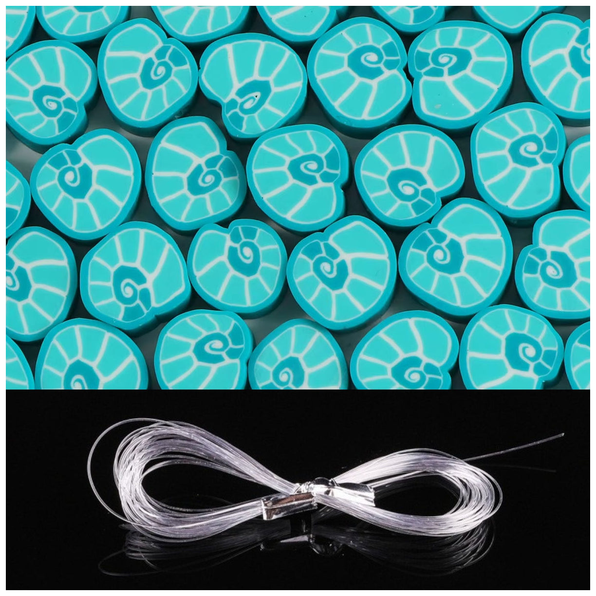 Sports Ball Polymer Clay Beads 8-11mm with Elastic String for Jewelry and DIY Crafts, Pack of 100