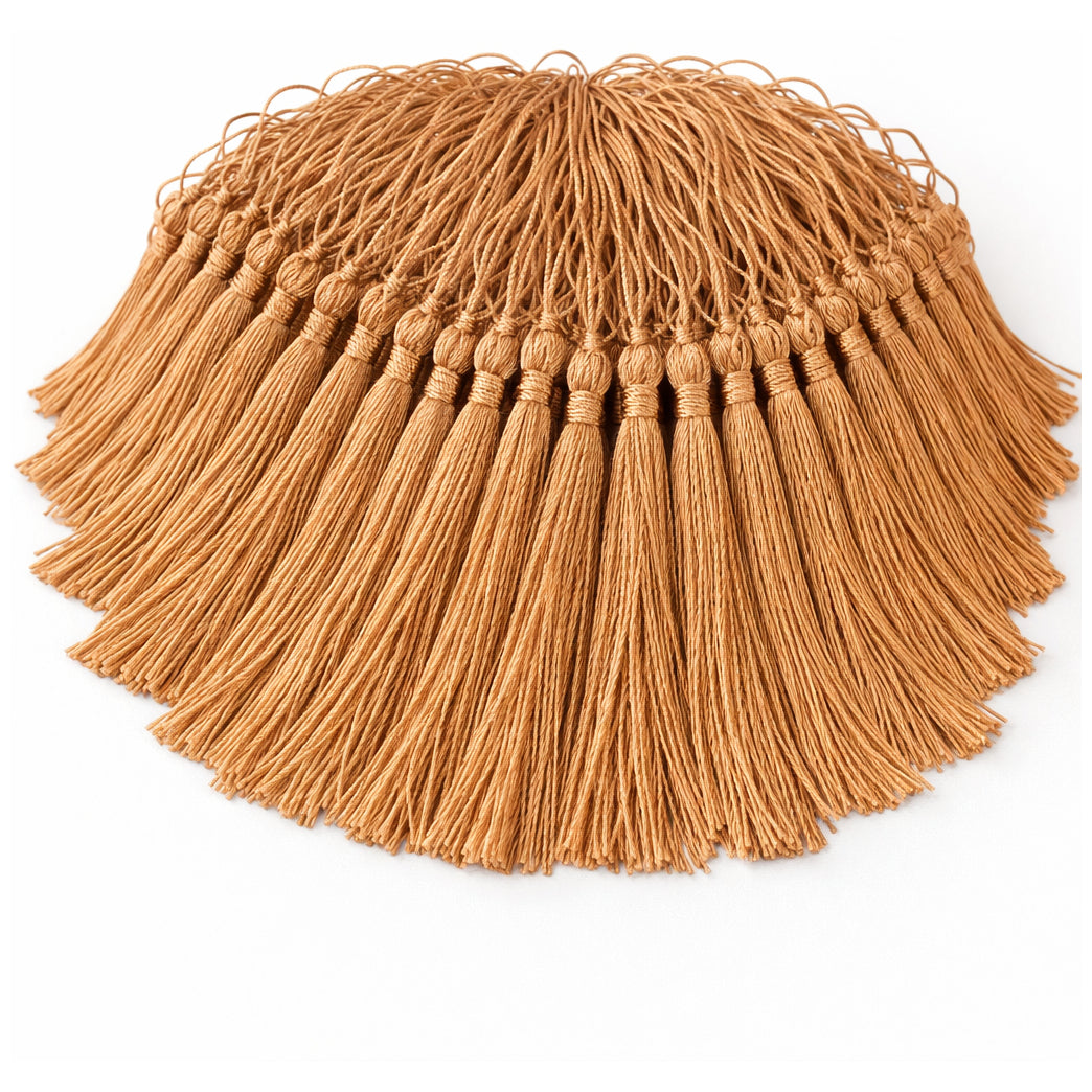Mini Silky Tassels with Loops for Jewelry Making DIY Crafts Bookmarks Handmade Polyester 5 Inch, Pack of 100