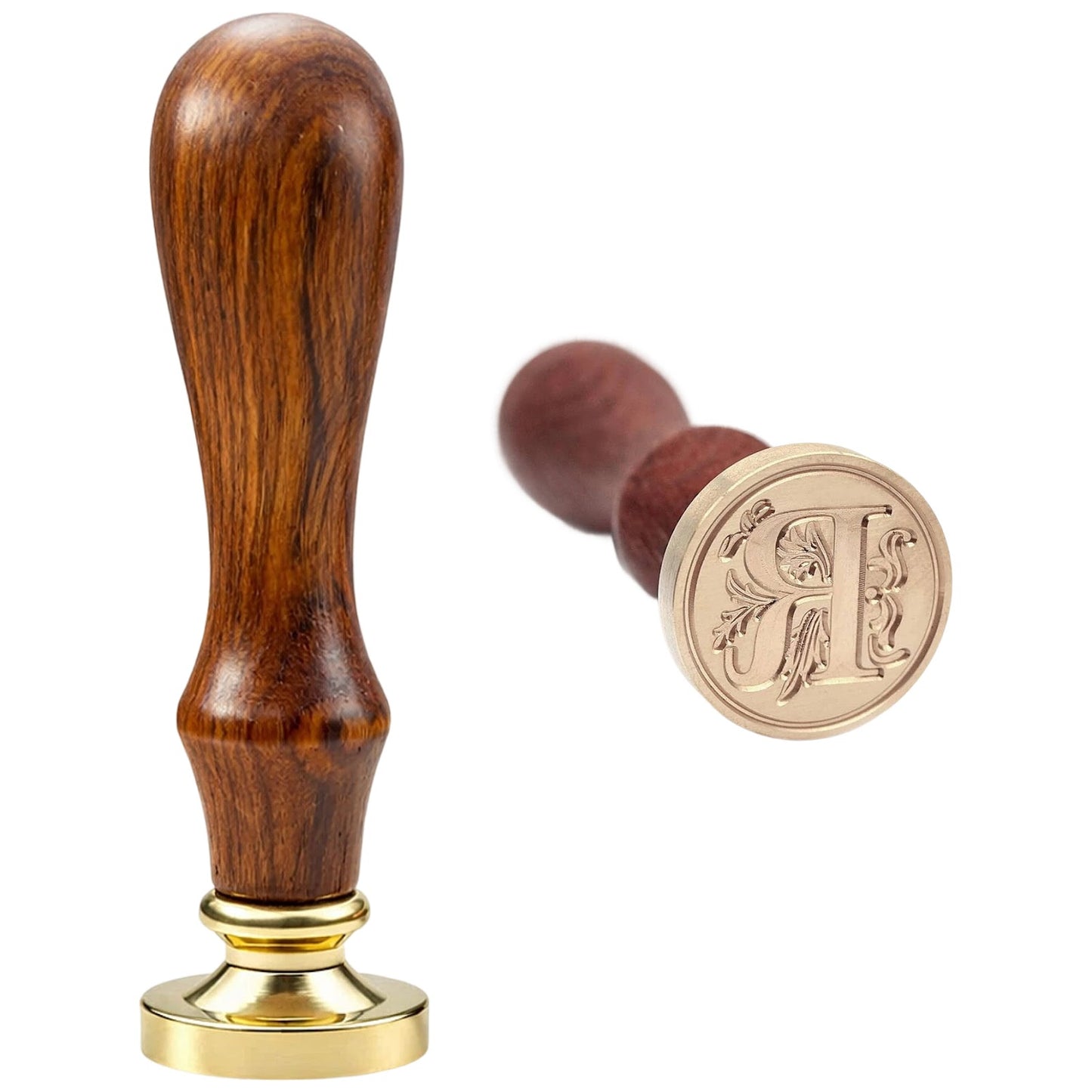 Traditional Initial Alphabet Wax Seal Stamp Brass Head Wooden Handle for Cards Envelopes Gift Wrap Wedding Invitations