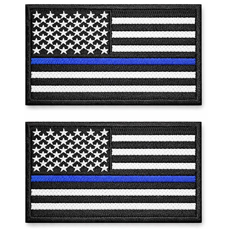 2 Pack Tactical USA Flag Patch 2x3 Inch Embroidered Regular and Reverse with Loop Backing
