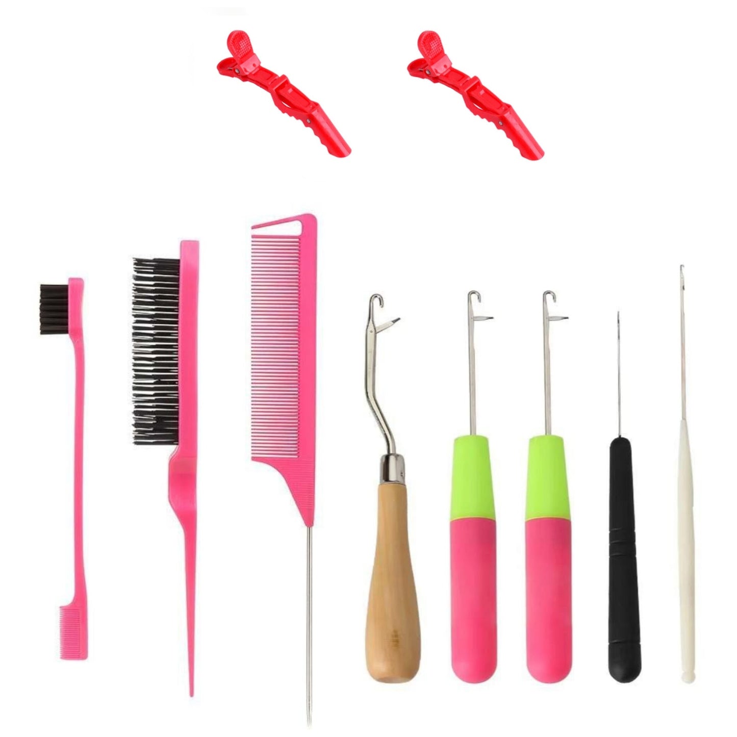 Crochet Hooks for Hair Extensions Set with Multiple Needle Sizes and Latch Hook for Passion Twists