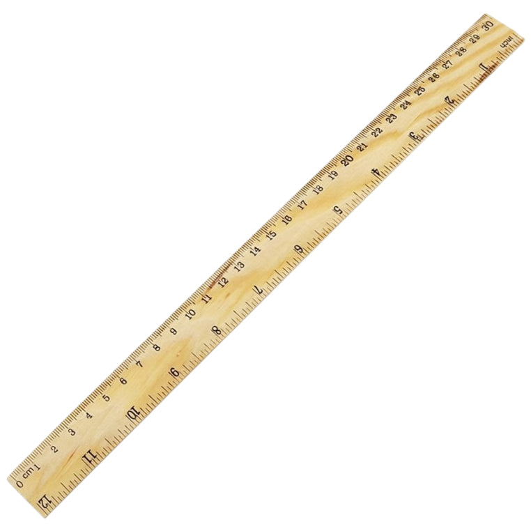 12-Inch Straight Edge Wooden Ruler for Kids, Back to School Measuring Tool for Students