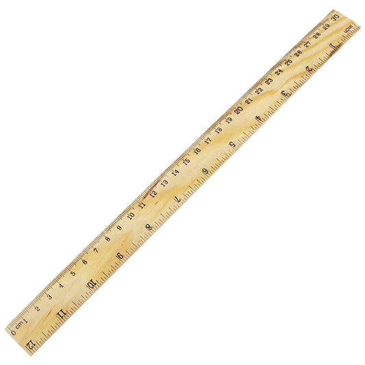 12-Inch Straight Edge Wooden Ruler for Kids, Back to School Measuring Tool for Students