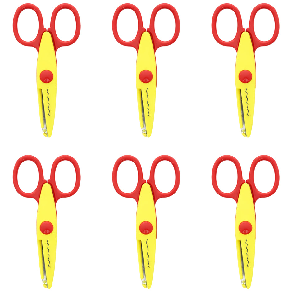 Decorative Edge Craft Scissors for Kids Scrapbooking DIY Paper Crafts and School Projects, Pack of 6