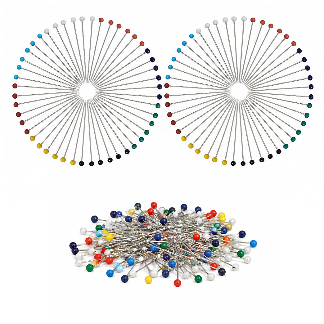 1.5 Inch Sewing Pins with Colored Glass Ball Heads for Fabric Quilting Dressmaking Jewelry DIY Crafts