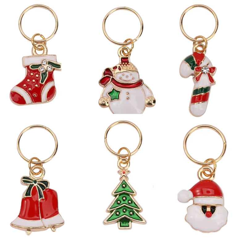 Colorful Enamel Stitch Marker Charms with Clasps for Knitting, Crochet, and Crafting