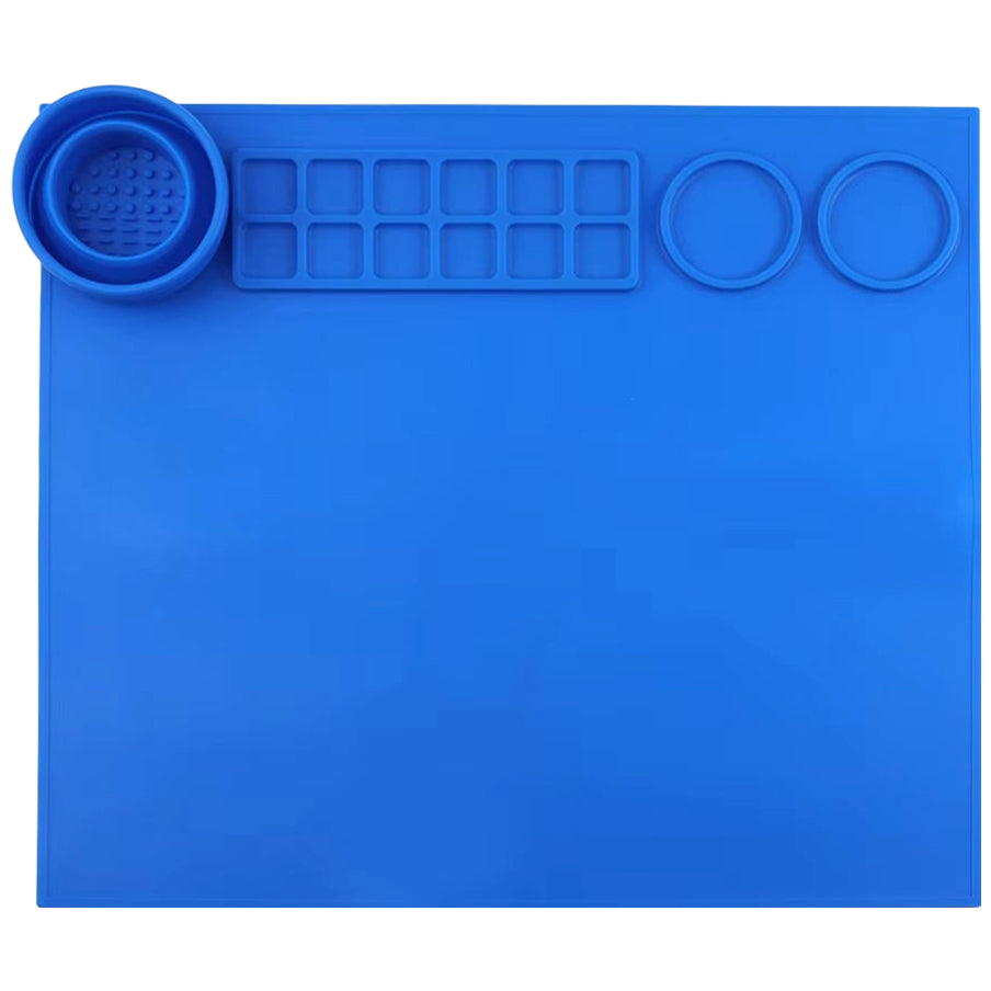 Silicone Painting Mat 17x15 Inch with Removable Cup and Palette for Resin Art and DIY Crafts