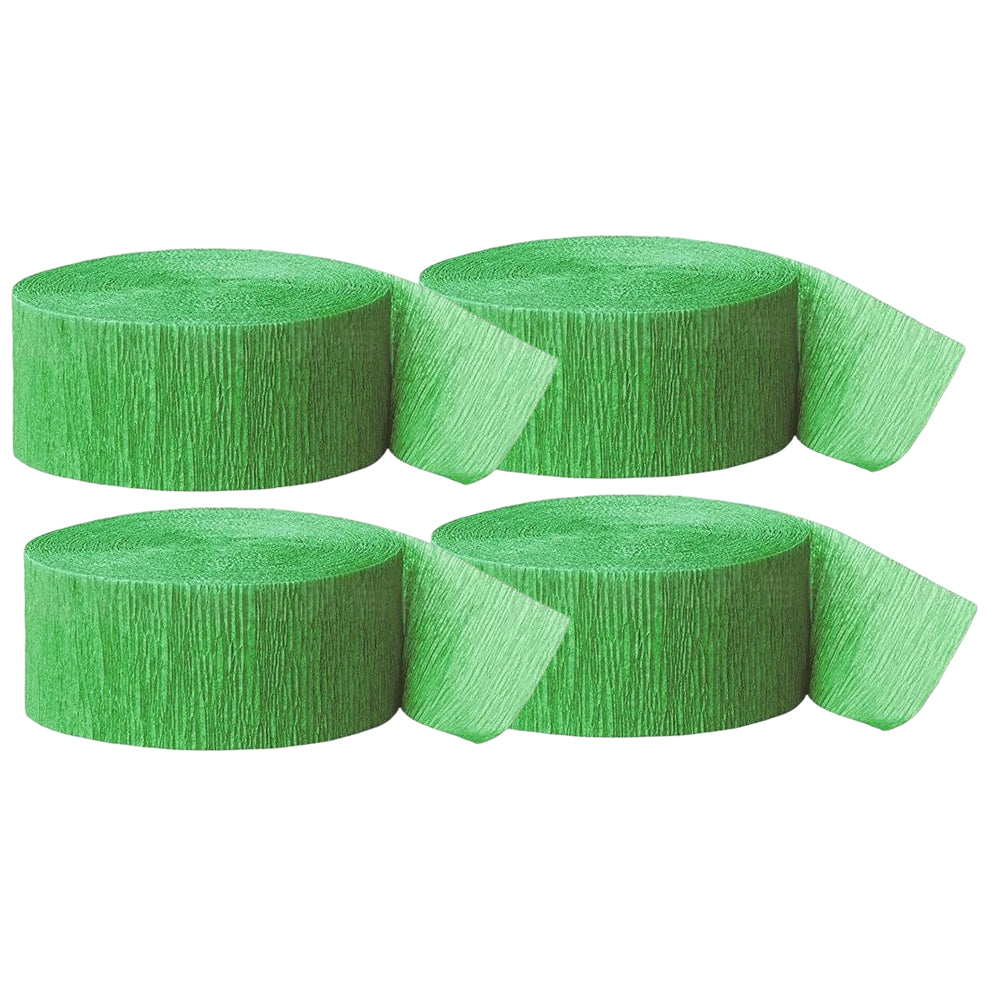 Crepe Paper Streamer Rolls for Birthday Parties, Baby Showers, Weddings, and Event Decorations, Pack of 4