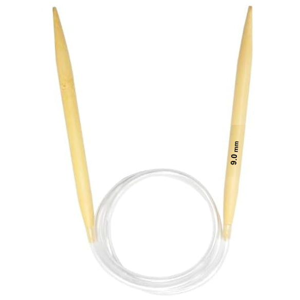 Carbonized Bamboo Circular Knitting Needles with Clear Cables – 47 Inches for Smooth Knitting