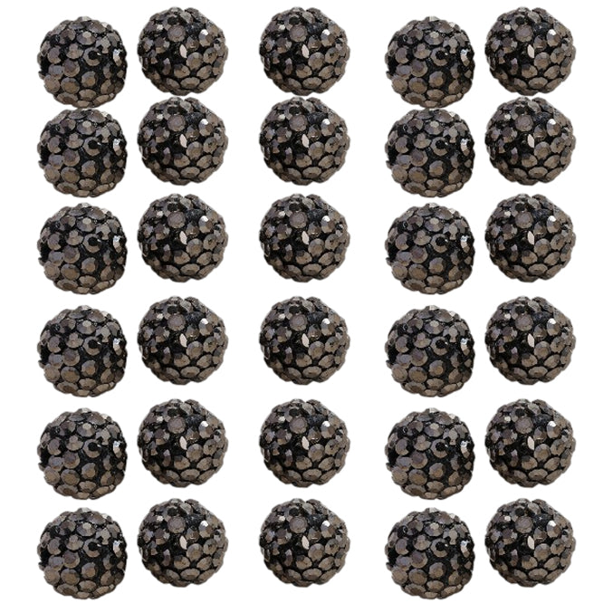 10mm White Rhinestone Beads for Jewelry Making Round Disco Crystal Beads for DIY Bracelets, Earrings and Necklaces