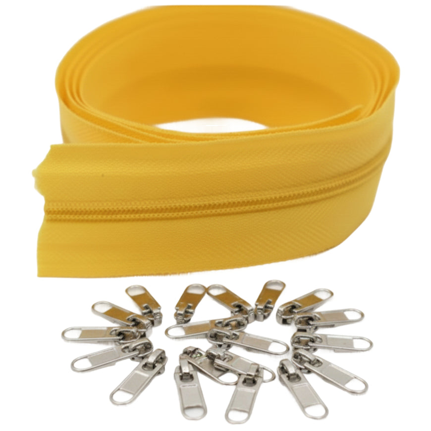 10 Yard Nylon Coil Zipper Roll with 25 Sliders Bulk Sewing Zippers for Bags Clothing Cushions and DIY Crafts