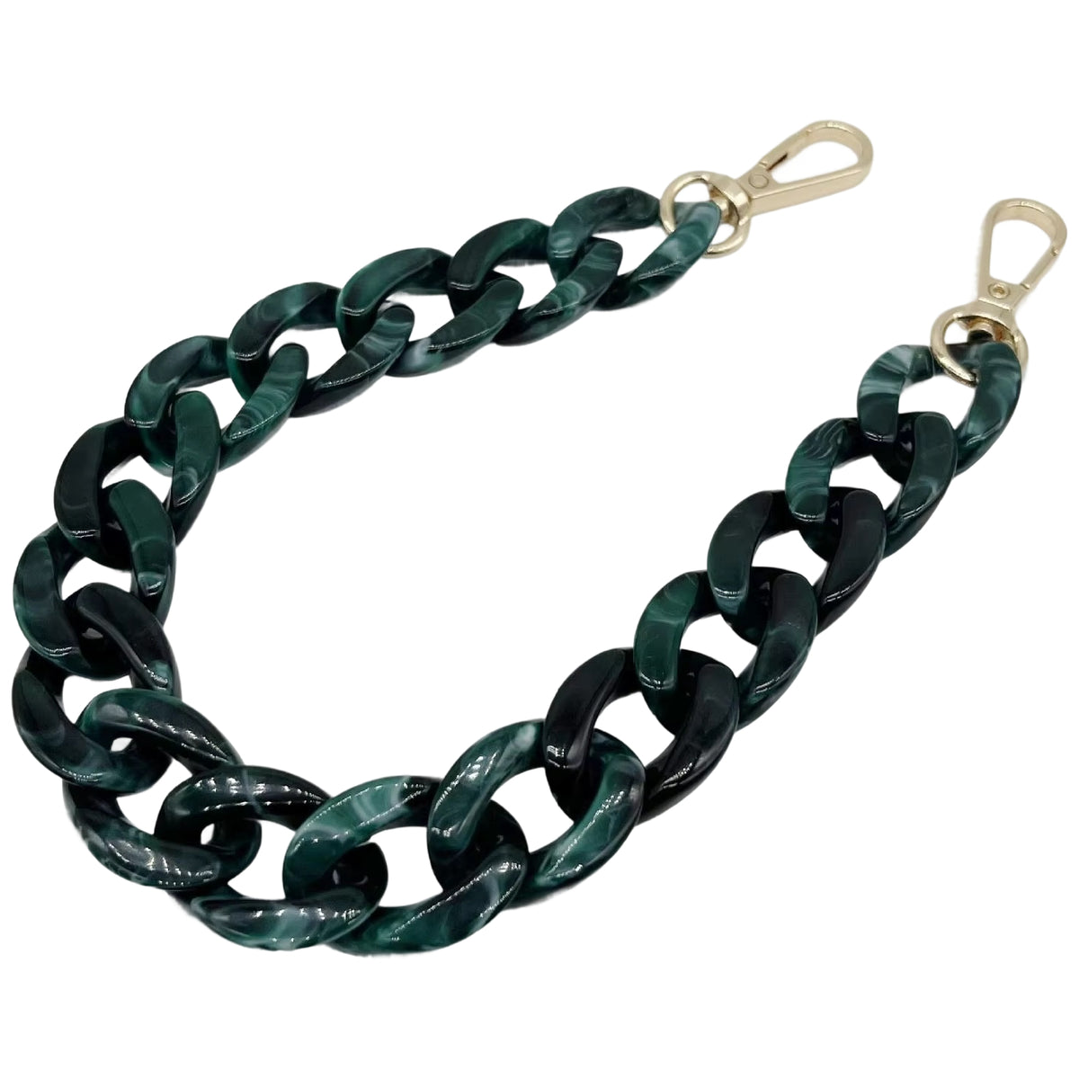 Large Acrylic Flat Chain Strap 14.57 Inch Replacement Handle for Handbags, Purses, and DIY Crafts