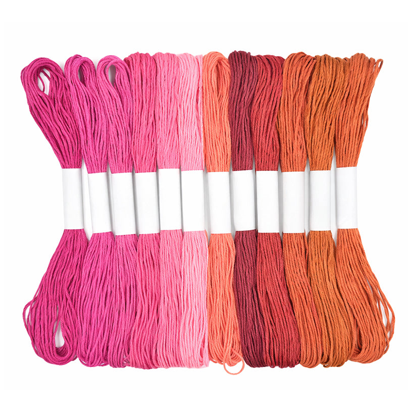 Premium Cotton Embroidery Floss Skeins for Cross Stitch Sewing and Bracelet Making, Pack of 12