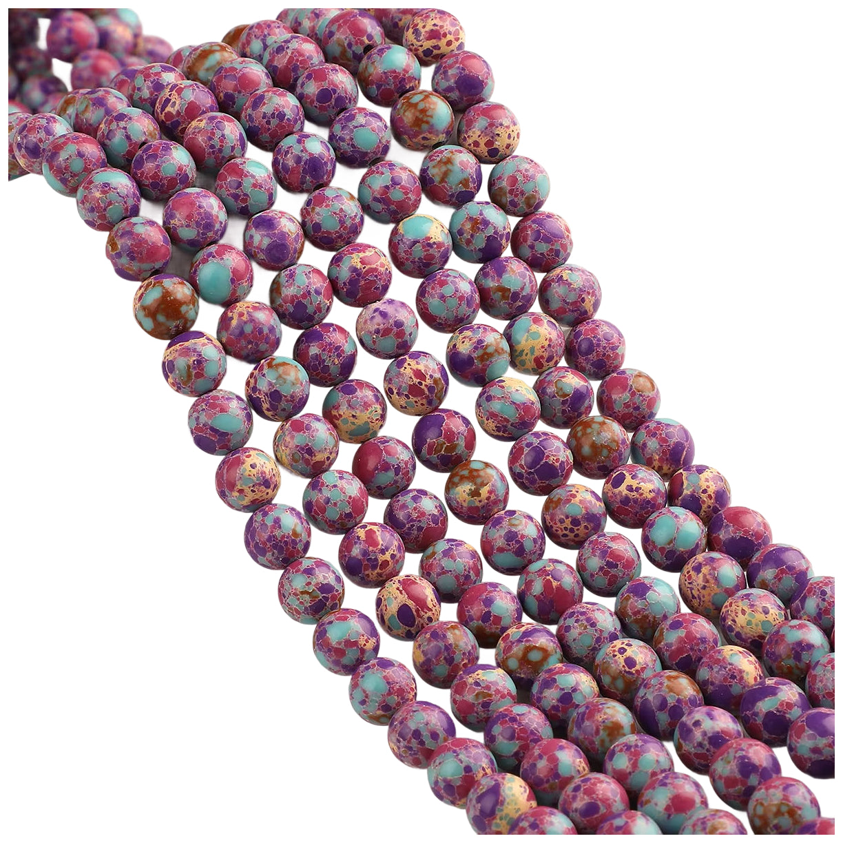 Natural Agate Round Gemstone Beads Polished Stone Loose Beads for Jewelry Making 15 Inch Strand