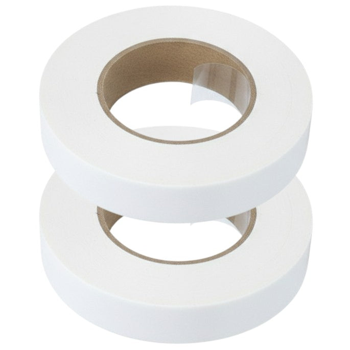 White Double Sided Fabric Tape No Sew Adhesive Cloth Tape for Hemming Repairs and DIY Crafts, Pack of 2