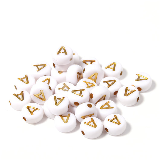 Alphabet Letter Beads 4x7mm Acrylic Round Beads for Bracelets Necklaces Keychains DIY Jewelry, Pack of 300
