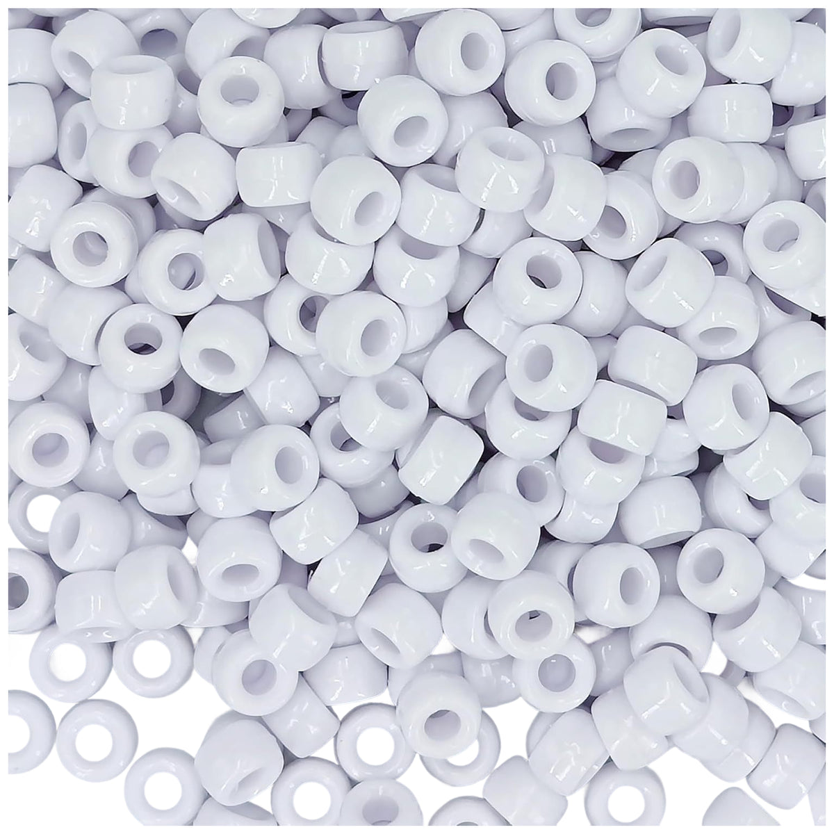 6x9mm Pony Beads Bulk for Bracelet Making Kandi Jewelry Hair Braids Crafts, Pack of 1000