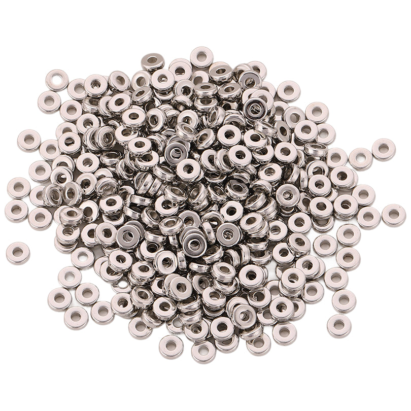 6mm Gold Flat Round Spacer Beads Disc Loose Beads for Diy Jewelry Bracelet Necklace Crafts, Pack of 1000