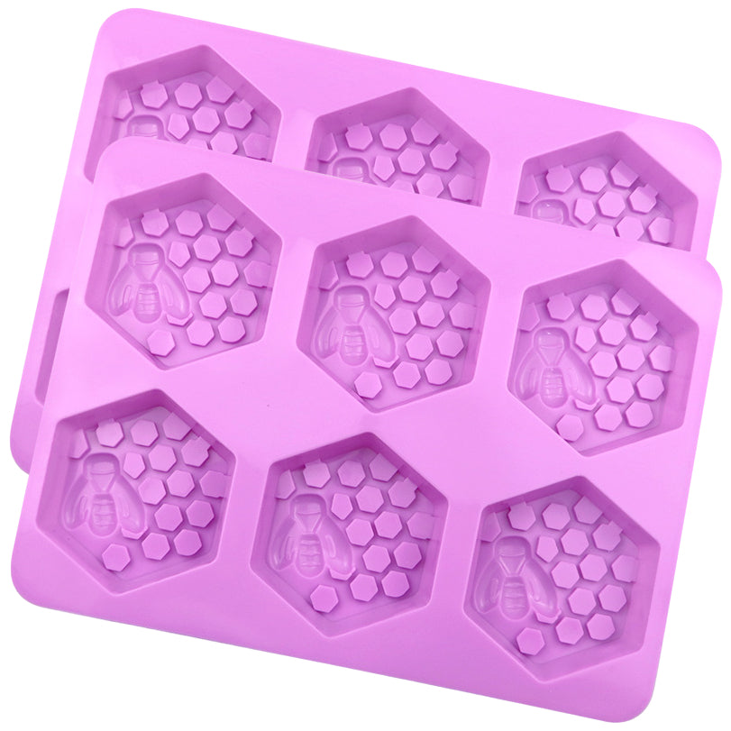 Silicone Soap Molds with 6 Cavities for DIY Soap Wax Chocolate Baking Crafts, Pack of 2