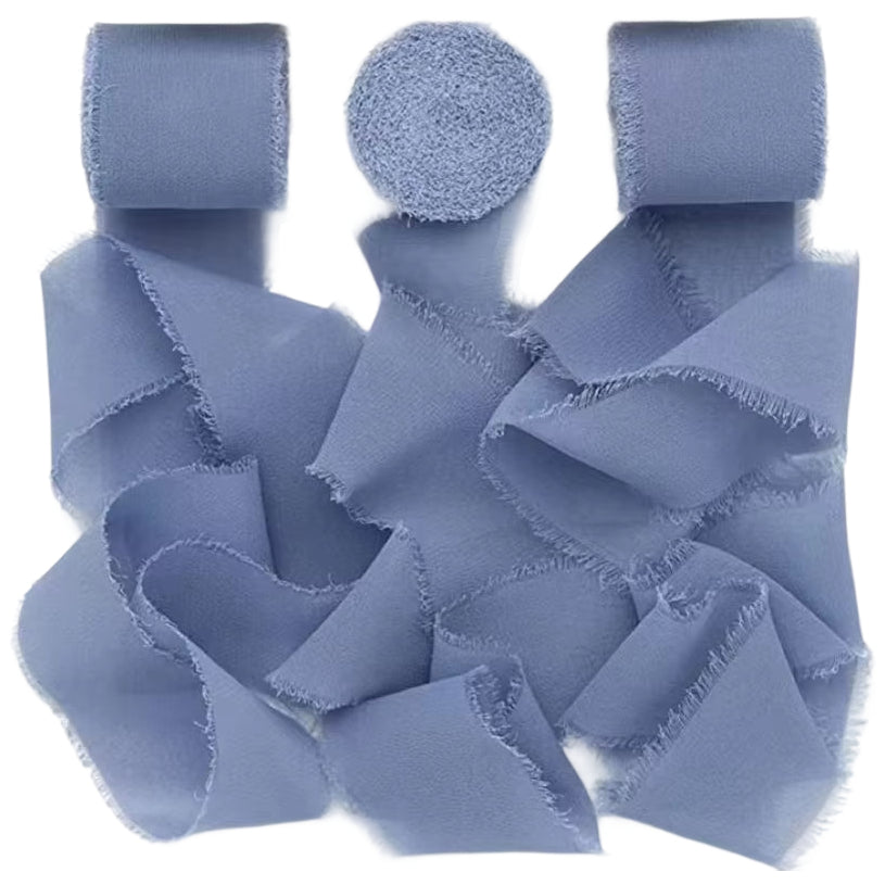 Chiffon Silk Ribbon 1.5 Inch x 10 Yards for Wedding Bouquets, Invitations, and Decorations, Pack of 2