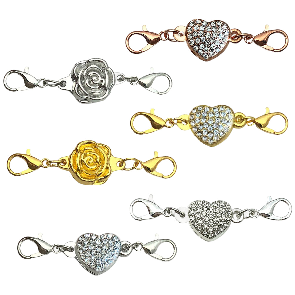 14K Gold and Silver Magnetic Double Lobster Clasp Extenders for Necklaces and Bracelets