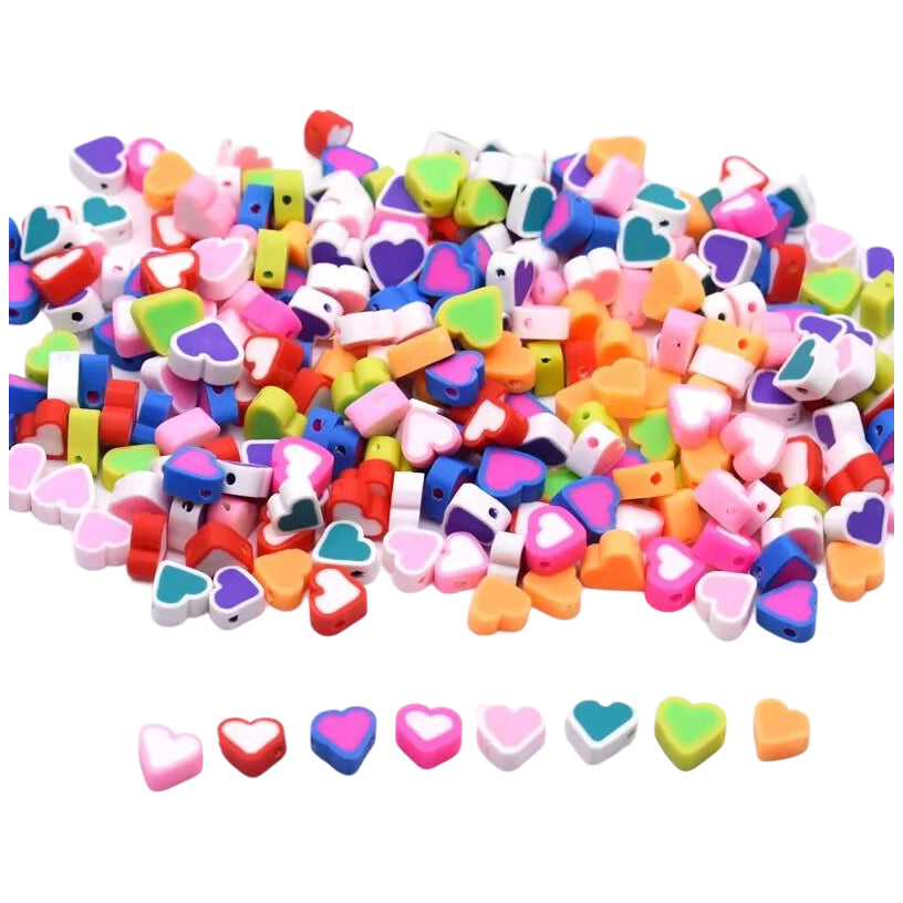 Mouse Head Polymer Clay Beads 10mm Mixed Spacer Beads for DIY Jewelry Making, Pack of 100