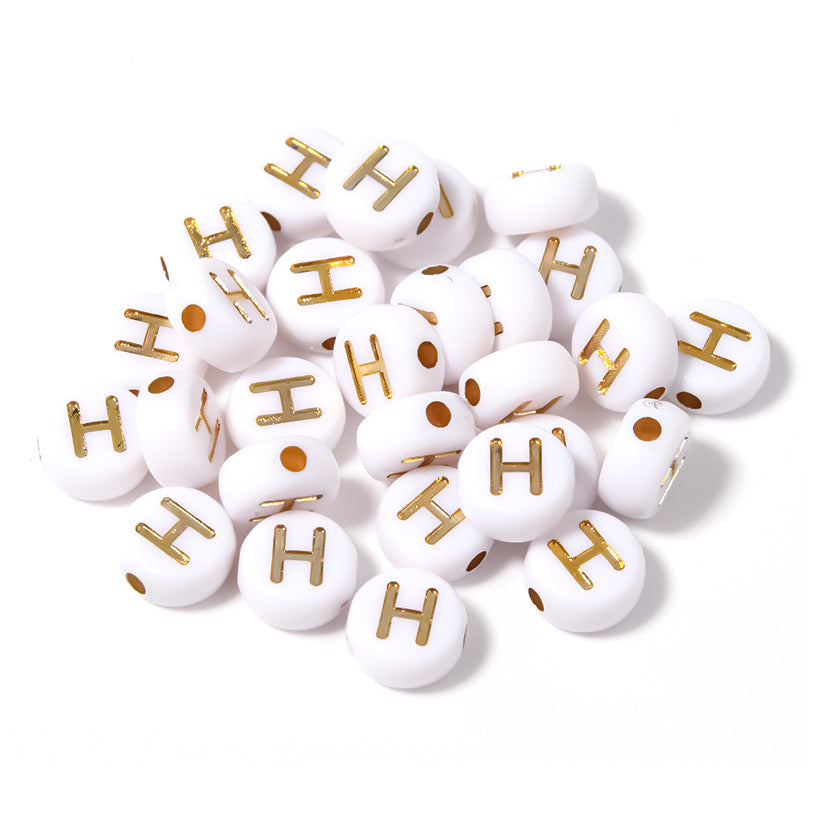 Alphabet Letter Beads 4x7mm Acrylic Round Beads for Bracelets Necklaces Keychains DIY Jewelry, Pack of 300
