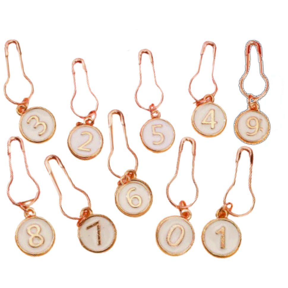 Colorful Enamel Stitch Marker Charms with Clasps for Knitting, Crochet, and Crafting
