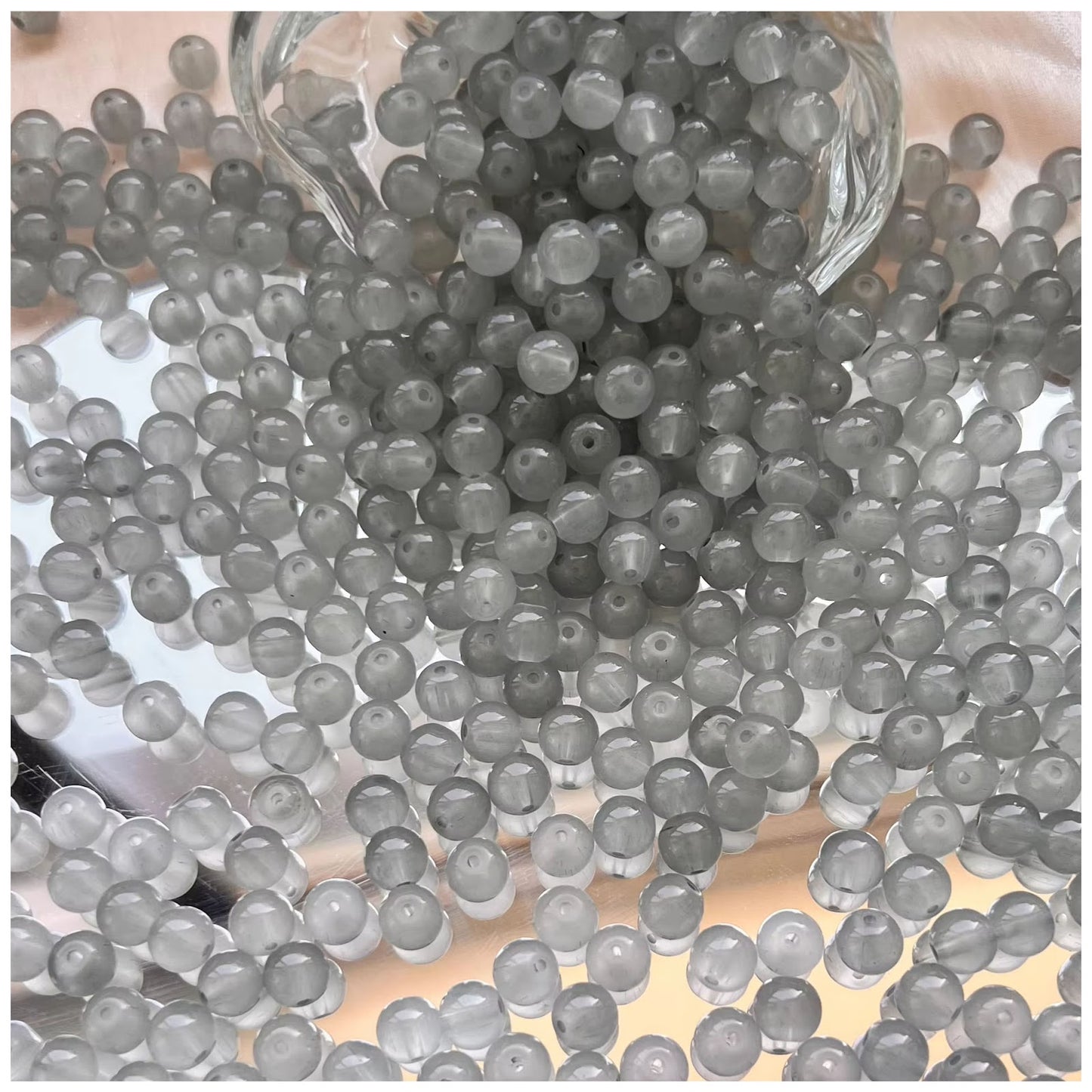 8mm Natural Rose Quartz Gemstone Round Beads for Jewelry Making, Pack of 100