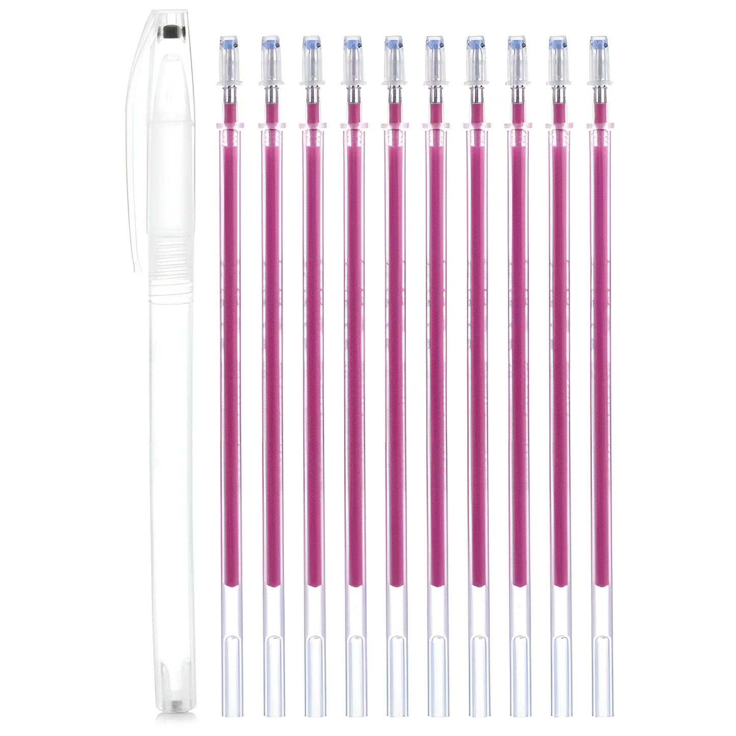 Heat Erasable Fabric Marking Pen with 10 Refills Disappearing Ink for Sewing Quilting Embroidery and DIY Crafts