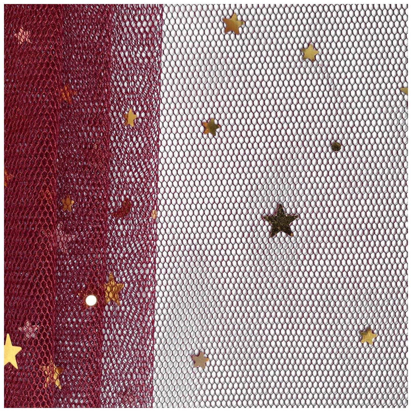 Glitter Tulle Fabric Roll With Star Moon Sequins for Tutu, Bridal Veil, Wedding Decor