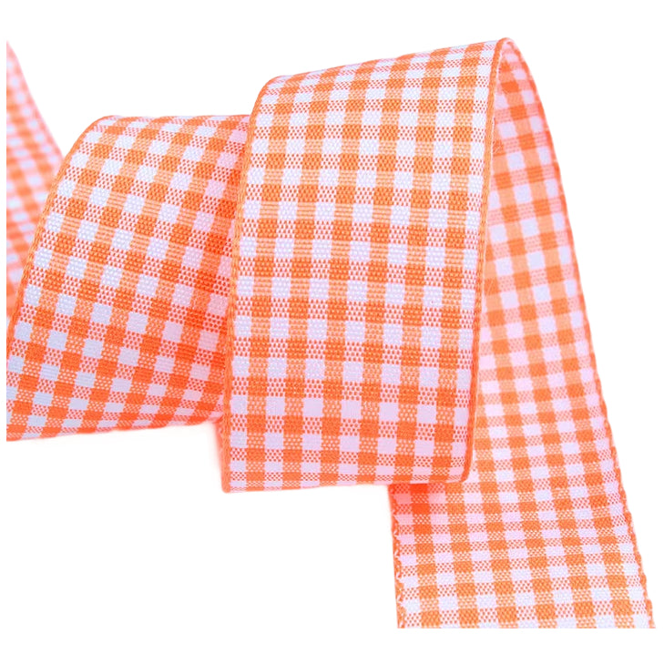 1 Inch Polyester Ribbon 50 Yard Double Faced Plaid Craft Trim for DIY Crafting, Scrapbooking and Christmas Gift Wrapping
