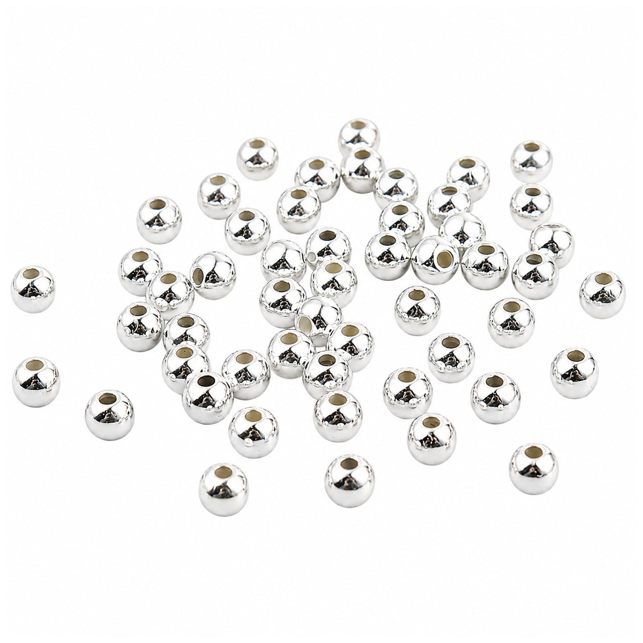 4mm Smooth Round Spacer Beads Coated Plastic Loose Ball Beads for Bracelet Jewelry Making