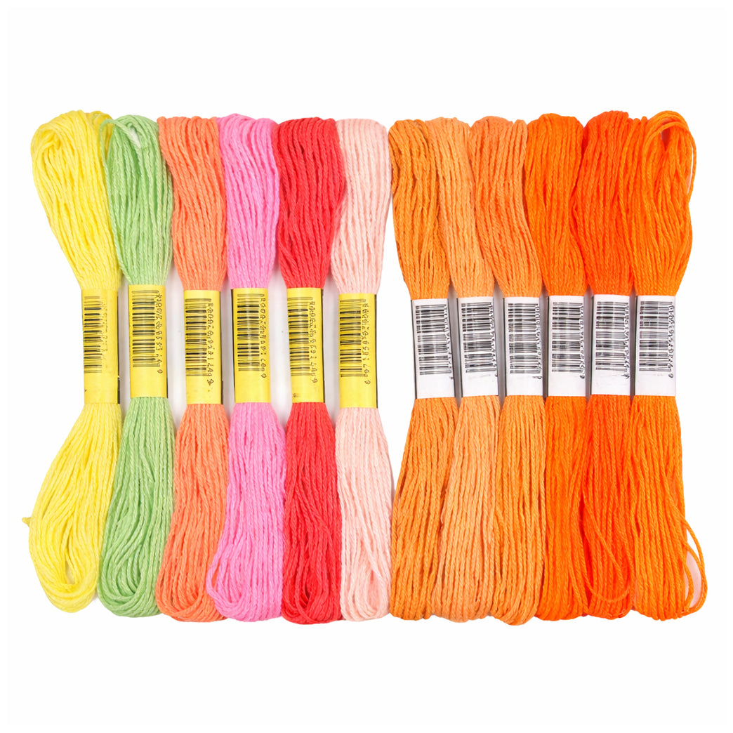 12 Skeins Embroidery Floss 6 Ply Polyester Variegated Threads 105 Yards for Cross Stitch Bracelet Knitting Craft