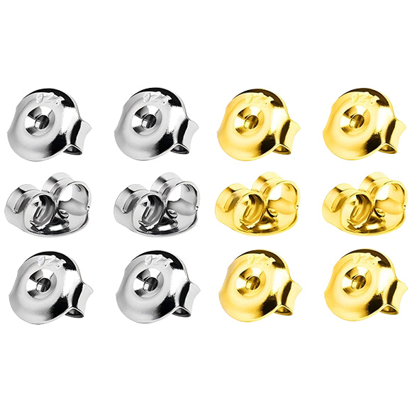 Hypoallergenic Locking Earring Backs Replacement Set 6 Pairs Secure Stud Earring Backings for Jewelry Repair and Daily Wear