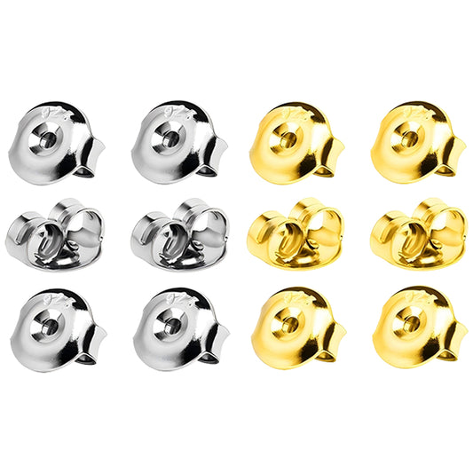 Hypoallergenic Locking Earring Backs Replacement Set 6 Pairs Secure Stud Earring Backings for Jewelry Repair and Daily Wear