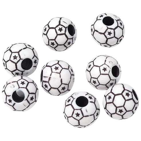 12mm Acrylic Baseball Beads for Sports Jewelry Making and Craft Decorations, Pack of 50