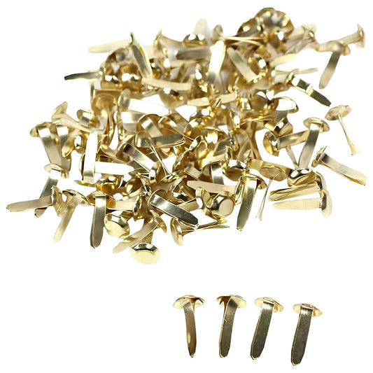 Mini Brass Paper Fasteners for Crafts, Metal Brads for DIY Paper Projects and Scrapbooking Pins